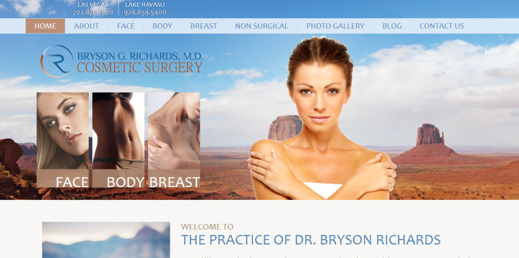 Las Vegas Plastic Surgery Website Dr. Bryson Richards Surgeon 